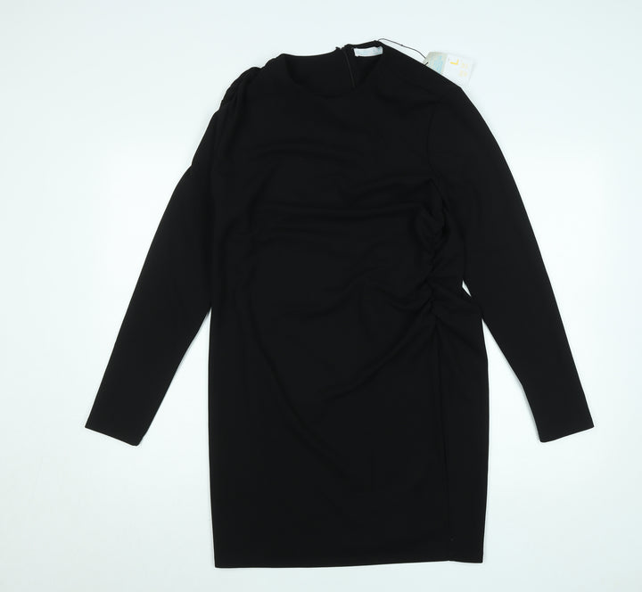 Primark Women’s Black Long Sleeve Bodycon Knee Length Dress L