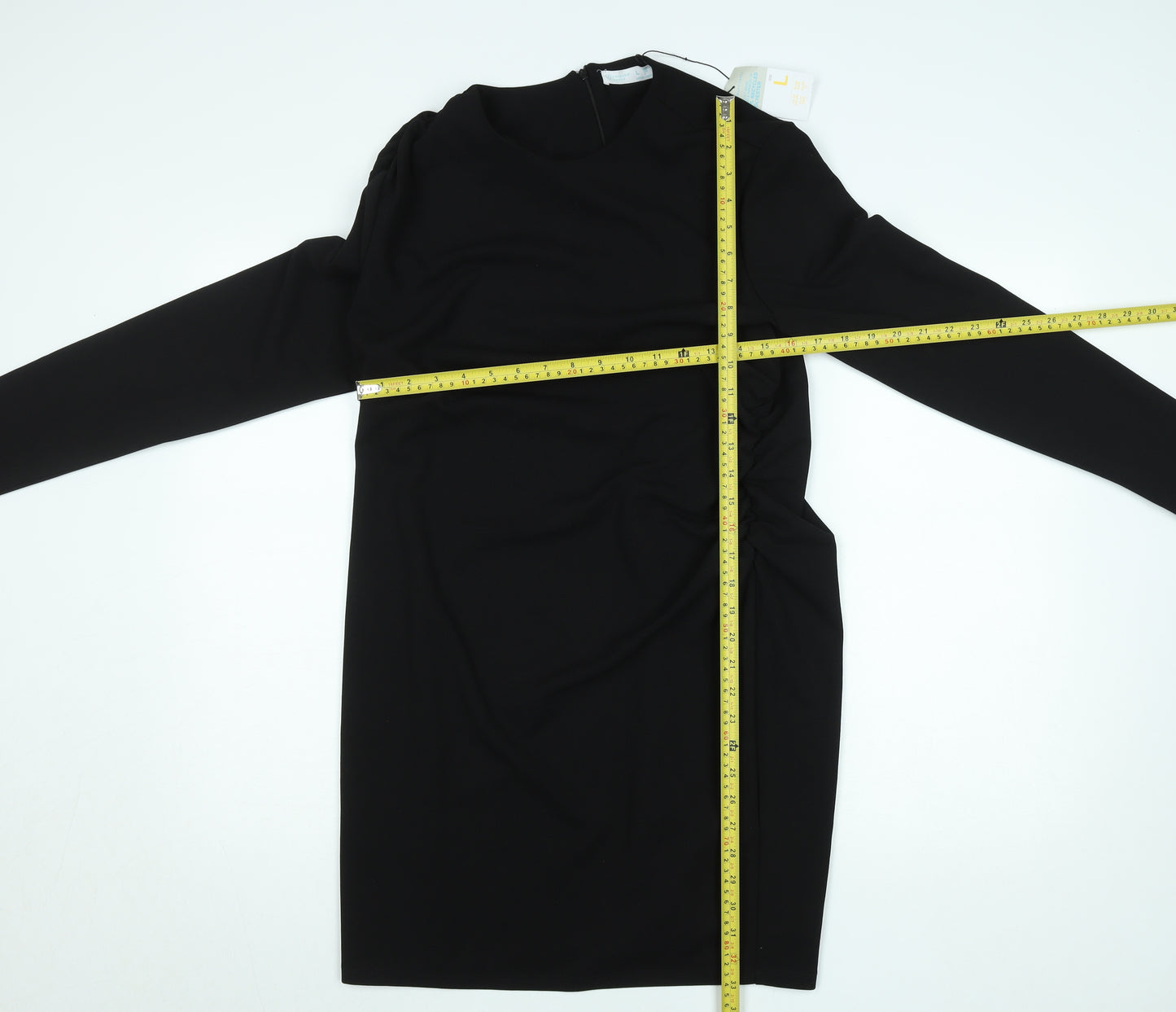 Primark Women’s Black Long Sleeve Bodycon Knee Length Dress L