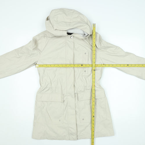 New Look Women’s Beige Mid-Length Hooded Parka Coat Size 10