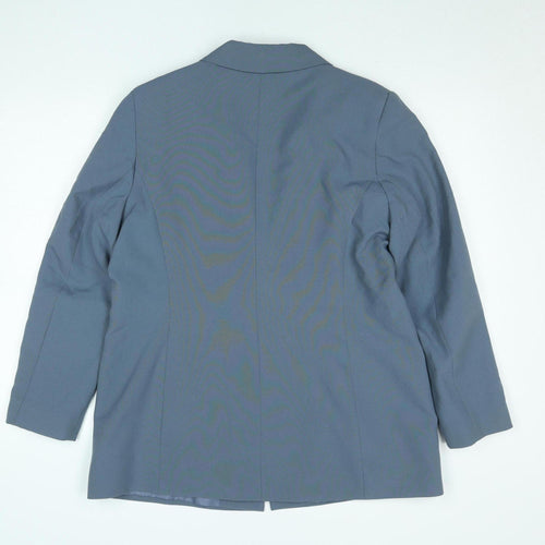 Essentials Women Blue One-Button Blazer Size M Regular Fit