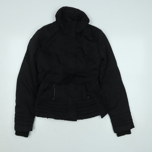 Select Women Black Belted Puffer Jacket Size 12 Winter Coat
