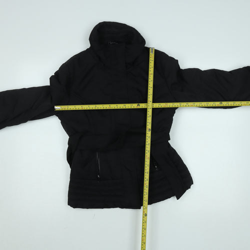 Select Women Black Belted Puffer Jacket Size 12 Winter Coat