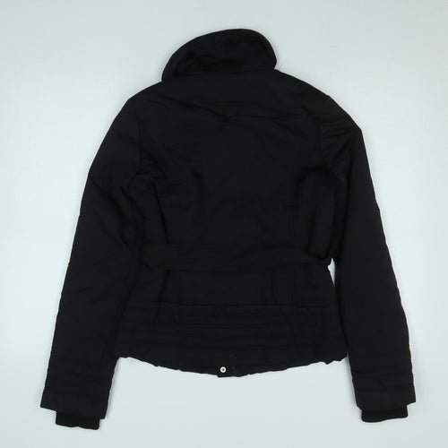Select Women Black Belted Puffer Jacket Size 12 Winter Coat