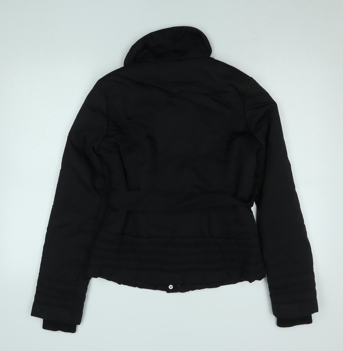 Select Women Black Belted Puffer Jacket Size 12 Winter Coat
