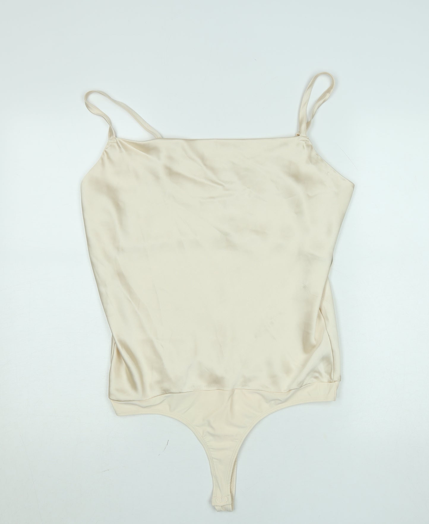 Gallery Women Ivory Satin Bodysuit Size 12 Adjustable Straps