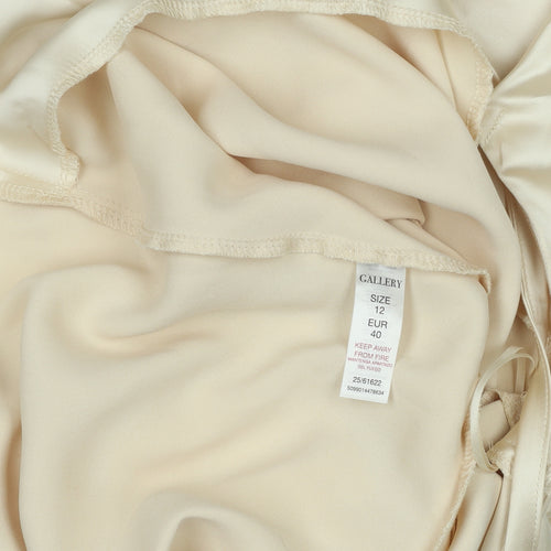 Gallery Women Ivory Satin Bodysuit Size 12 Adjustable Straps