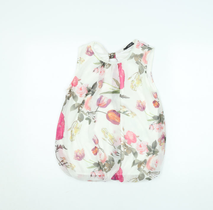Quiz Women's Multicoloured Floral Chiffon Sleeveless Blouse Size 10