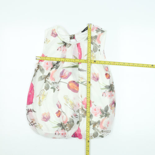 Quiz Women's Multicoloured Floral Chiffon Sleeveless Blouse Size 10