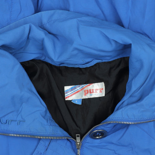 Purr Women's Blue Mid-Length Belted Rain Coat Size L