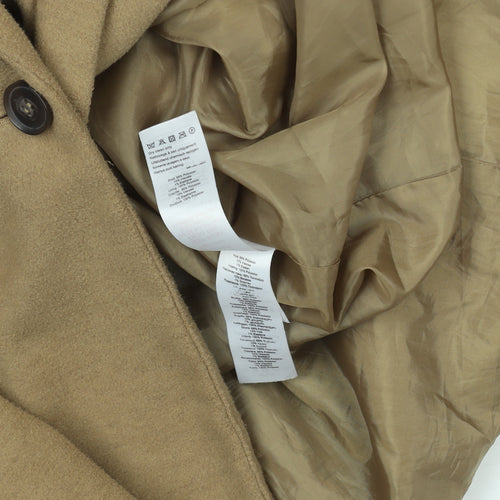 New Look Women's Beige Wool Blend Long Overcoat Size 10