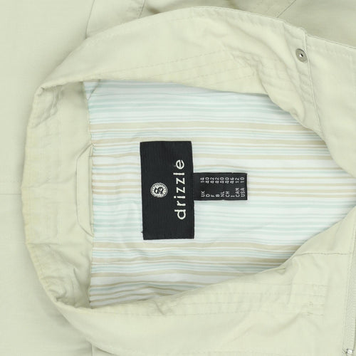 Drizzle Women Beige Long Rain Coat Size 14 Lightweight Classic Style