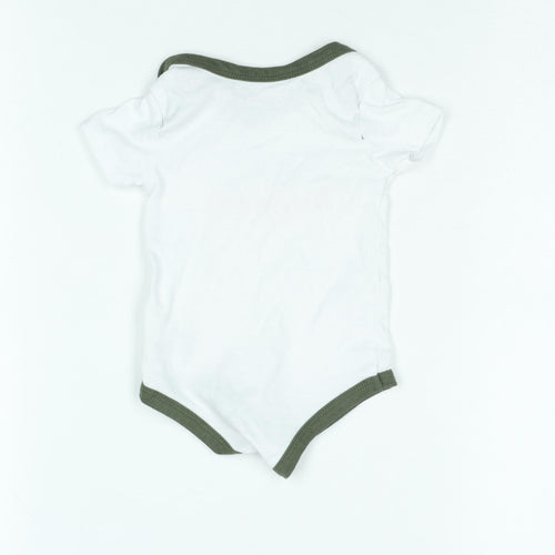 Reebok Unisex Baby White 0-3 Months Babygrow with Logo Design
