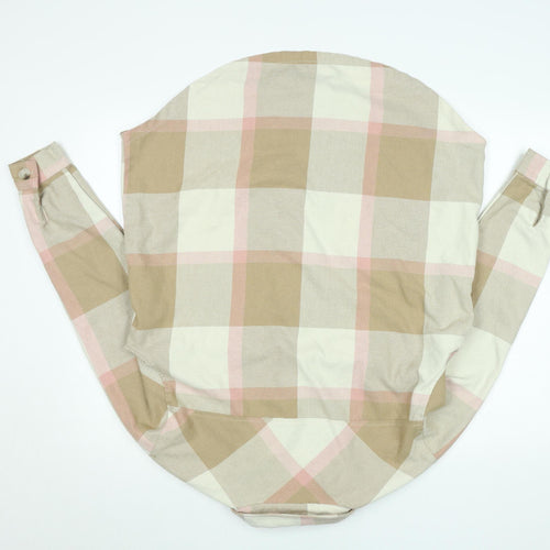 New Look Womens Beige Check Button-Up Shirt Size 12