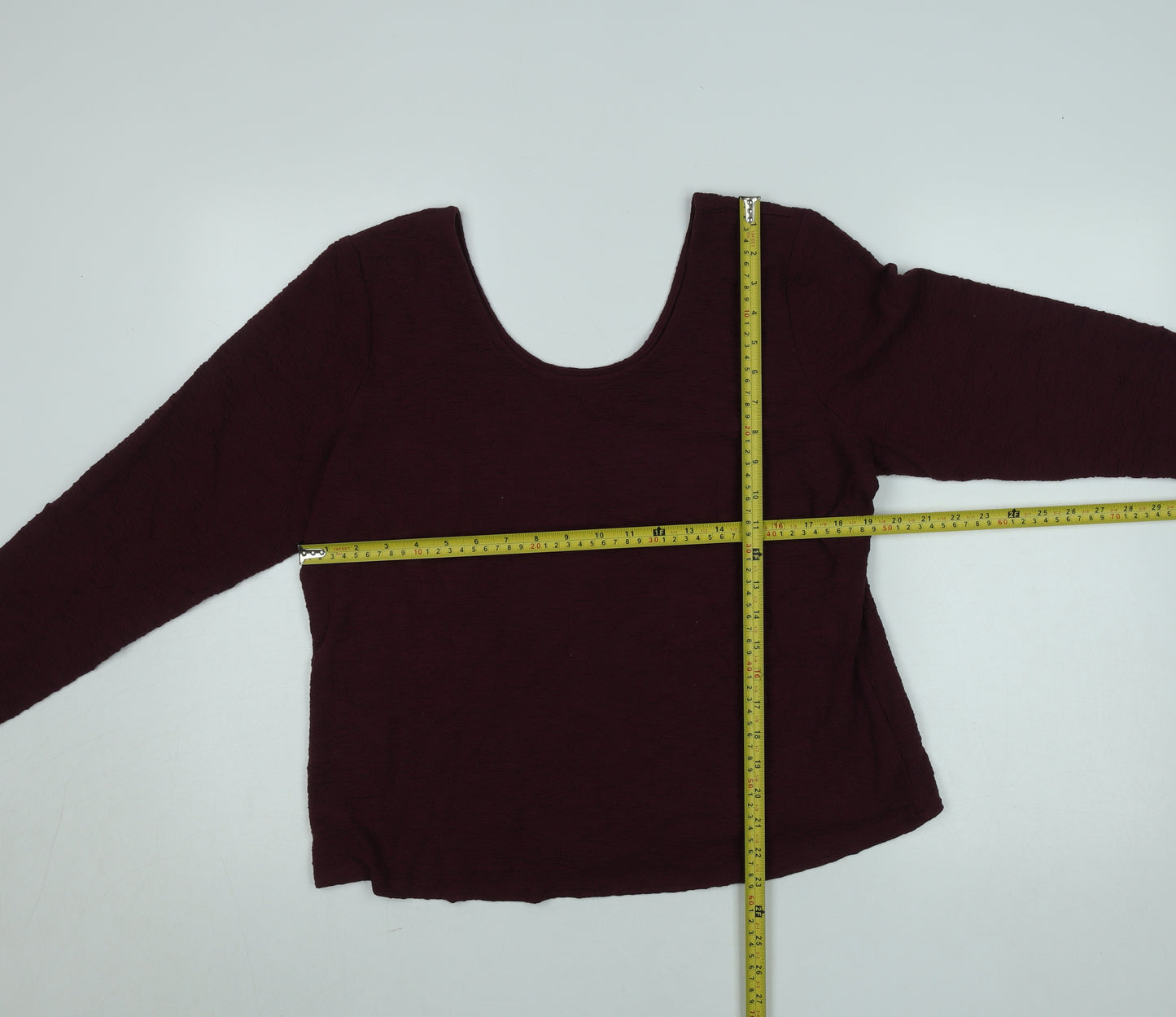 Gallery Women's Burgundy Long Sleeve Stretch Jersey Top XL