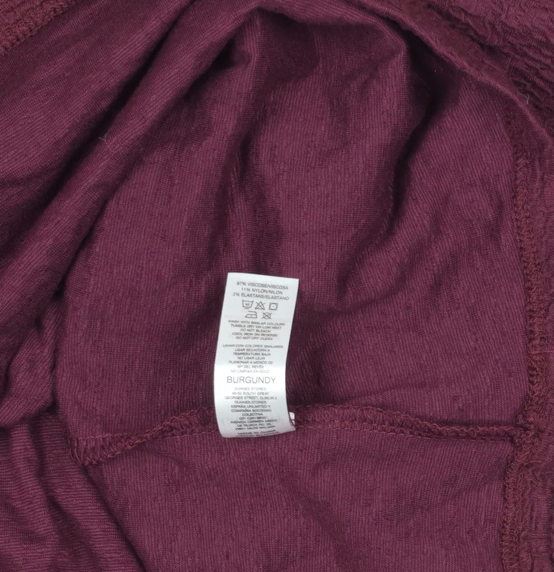 Gallery Women's Burgundy Long Sleeve Stretch Jersey Top XL