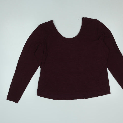 Gallery Women's Burgundy Long Sleeve Stretch Jersey Top XL