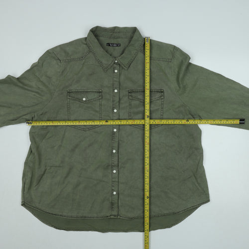Dunnes Stores Men’s Green Long Sleeve Button-Up Shirt 2XL Regular Fit