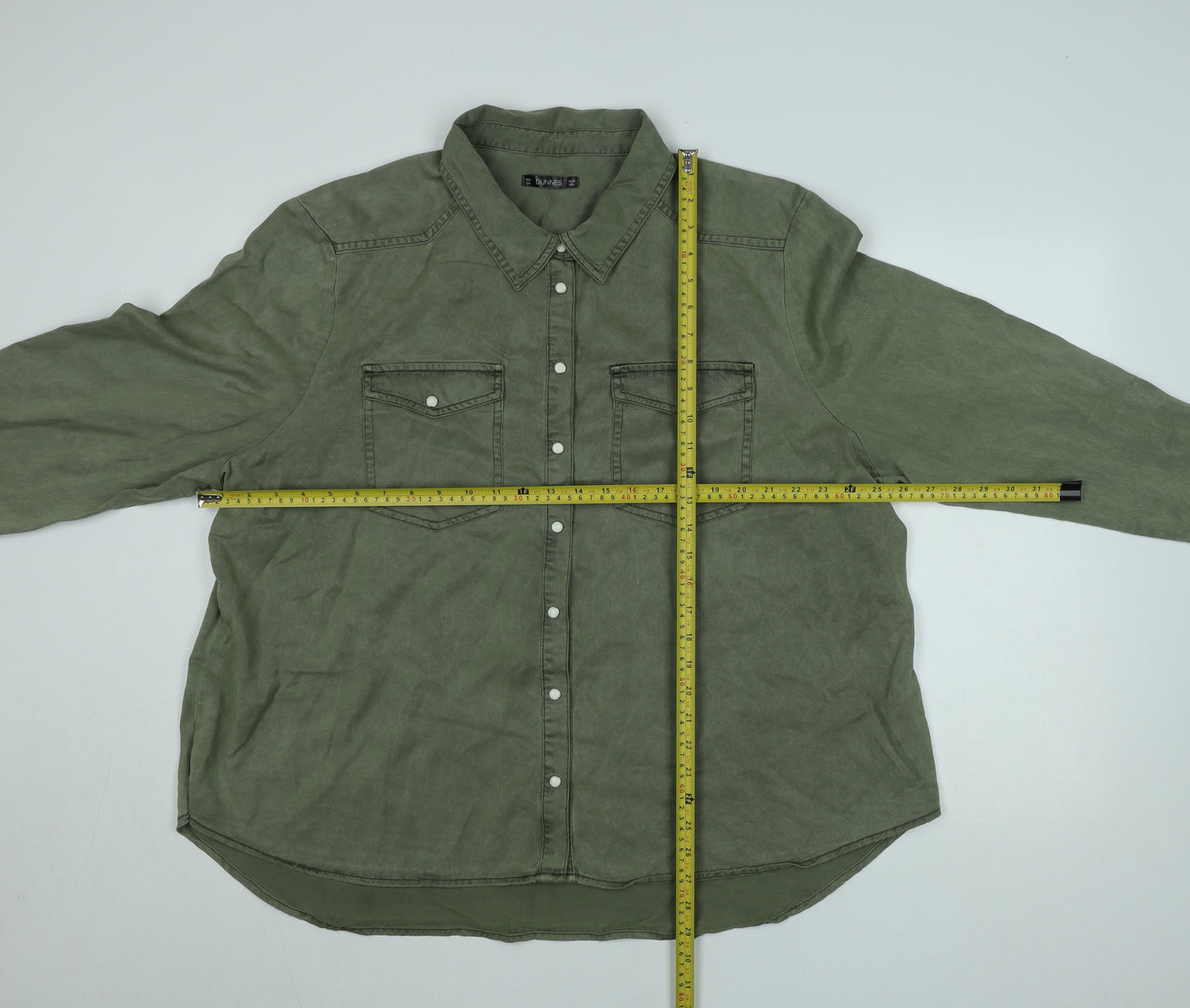 Dunnes Stores Men’s Green Long Sleeve Button-Up Shirt 2XL Regular Fit