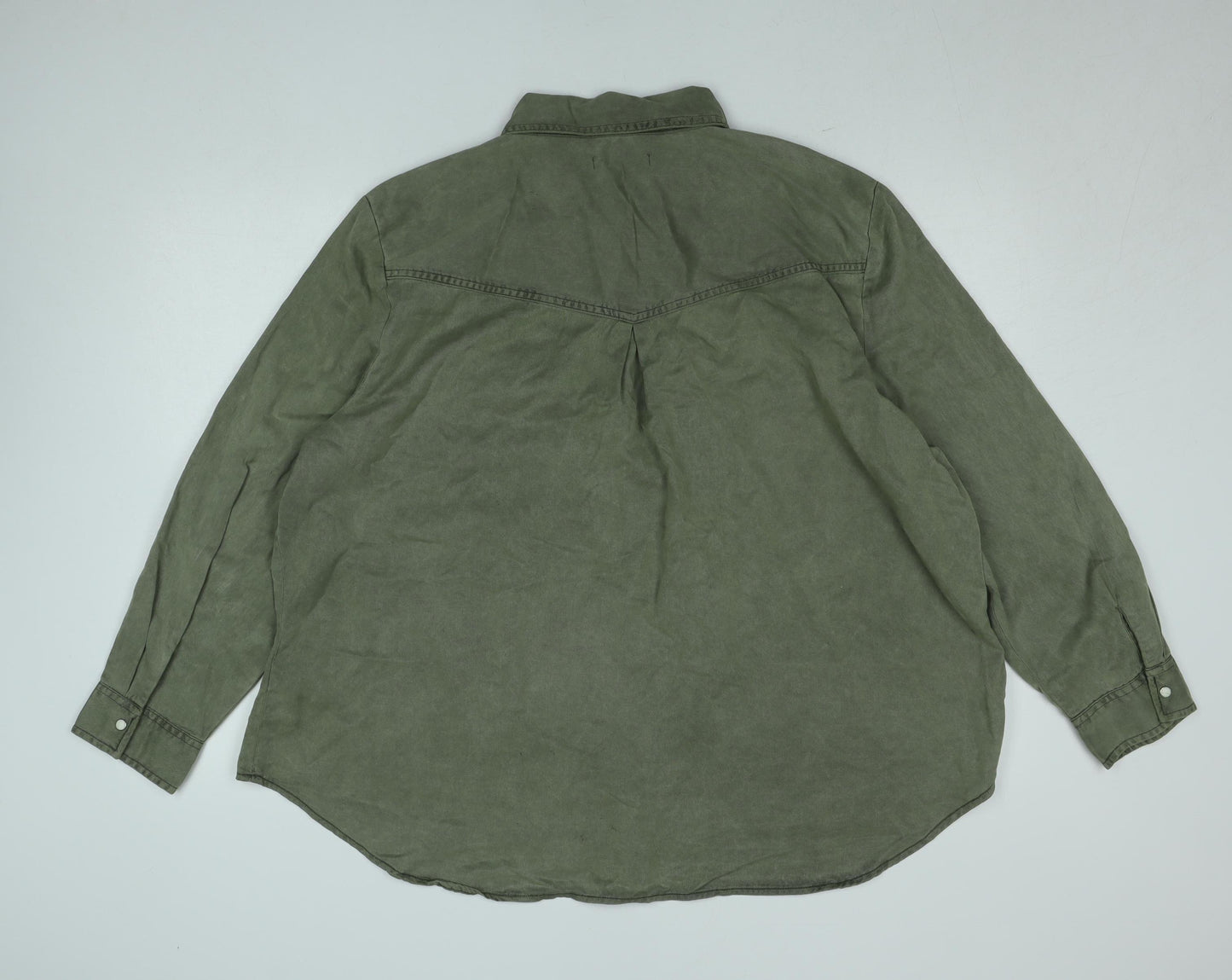 Dunnes Stores Men’s Green Long Sleeve Button-Up Shirt 2XL Regular Fit