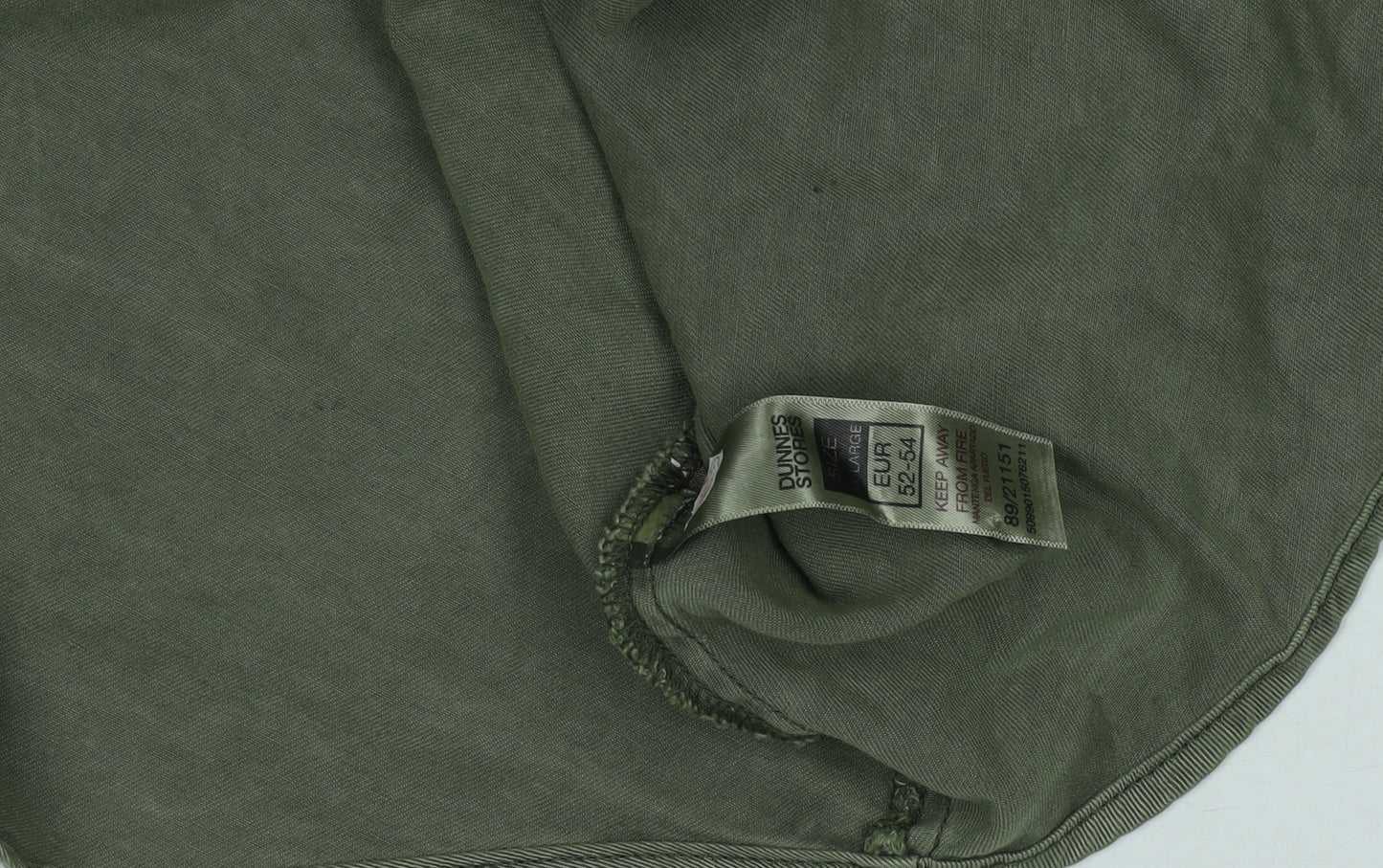 Dunnes Stores Men’s Green Long Sleeve Button-Up Shirt 2XL Regular Fit