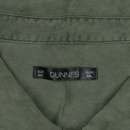Dunnes Stores Men’s Green Long Sleeve Button-Up Shirt 2XL Regular Fit