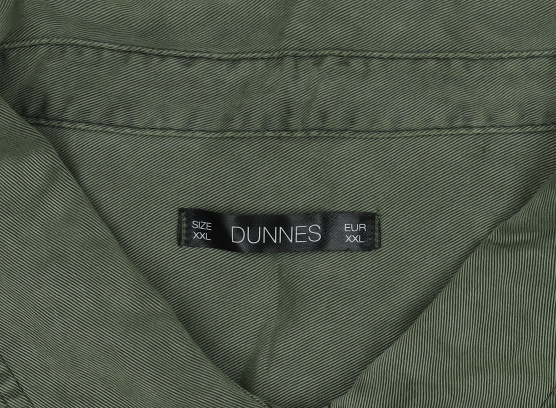 Dunnes Stores Men’s Green Long Sleeve Button-Up Shirt 2XL Regular Fit