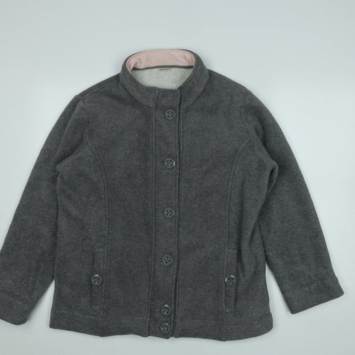 Damart Women Grey Fleece Button Jacket Size M Winter Coat