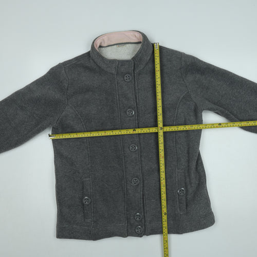Damart Women Grey Fleece Button Jacket Size M Winter Coat