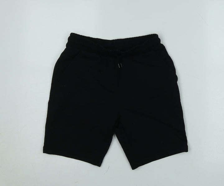 Dunnes Stores Boys Black Athletic Jersey Shorts Size 27in Elastic Waist