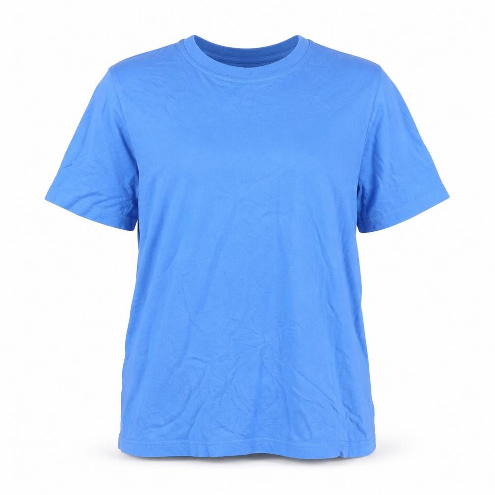 Front view of Donnay Women’s Blue Basic Short Sleeve Cotton T-Shirt M