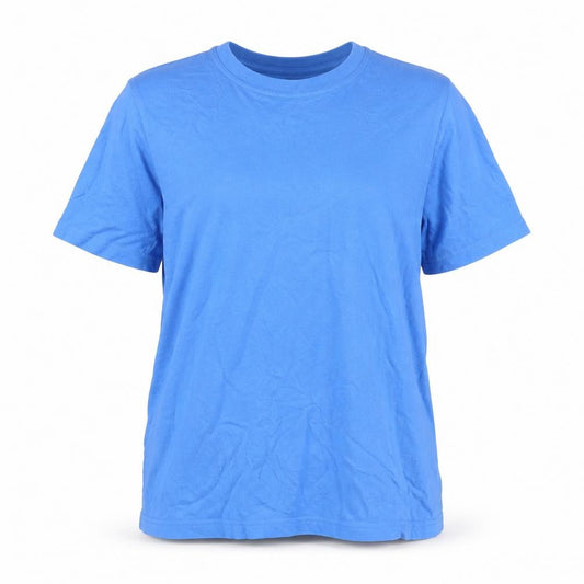 Front view of Donnay Women’s Blue Basic Short Sleeve Cotton T-Shirt M