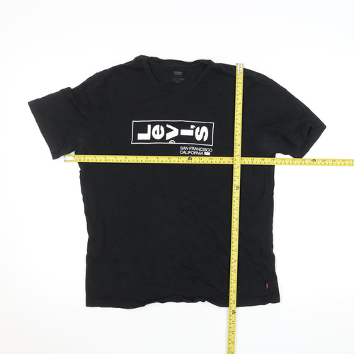 Levi’s Men’s Black Graphic Logo Crew Neck Cotton T-Shirt Size S