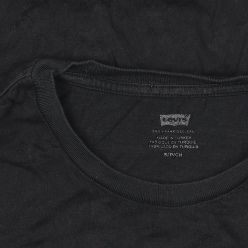 Levi’s Men’s Black Graphic Logo Crew Neck Cotton T-Shirt Size S