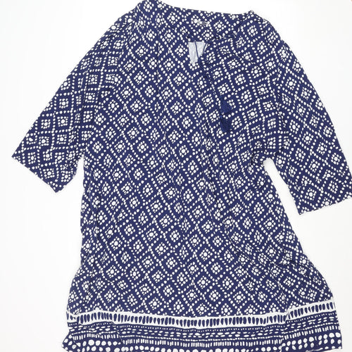 Coldwater Creek Women’s Blue Geometric Jersey Tunic Dress 3XL