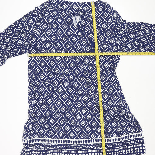 Coldwater Creek Women’s Blue Geometric Jersey Tunic Dress 3XL