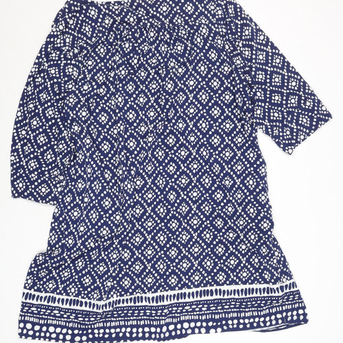 Coldwater Creek Women’s Blue Geometric Jersey Tunic Dress 3XL
