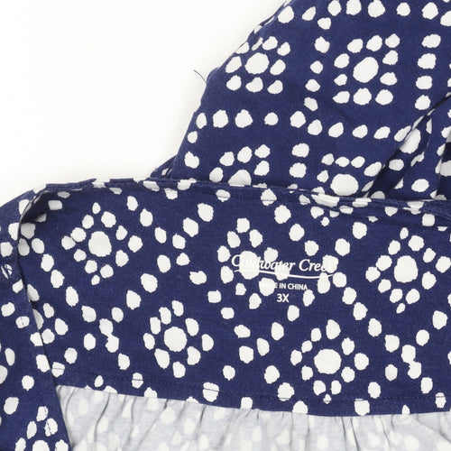 Coldwater Creek Women’s Blue Geometric Jersey Tunic Dress 3XL