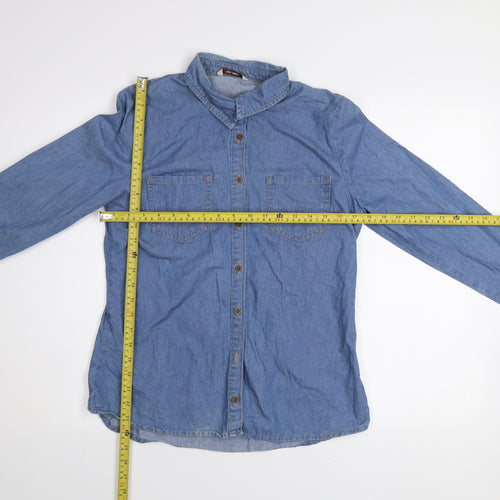 Ink Denim Collection Men's Blue Long Sleeve Button-Up Shirt Size 42