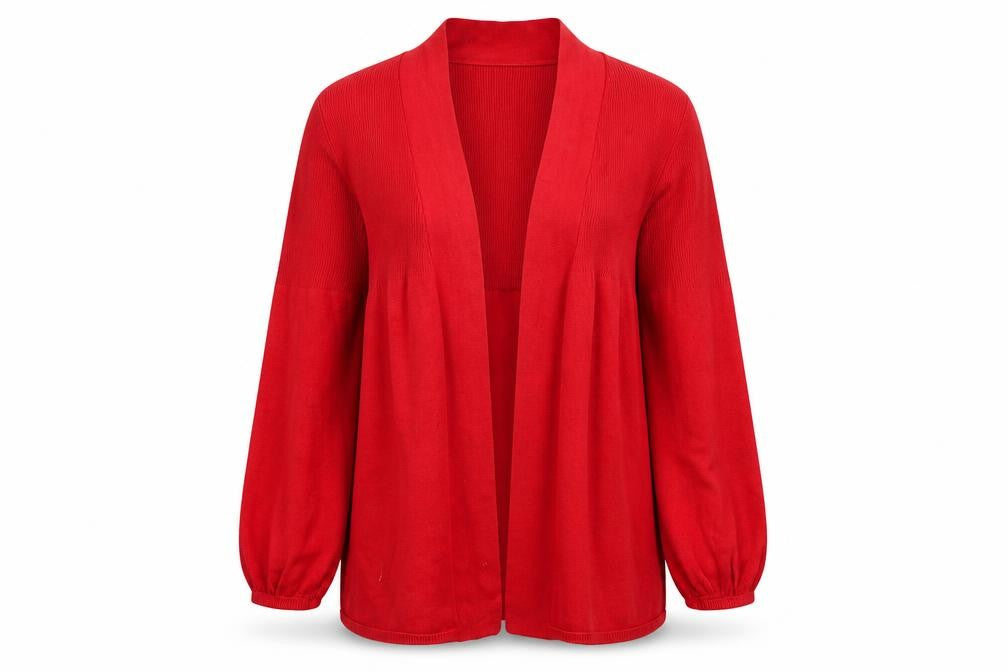 Gerard Women’s Red Knit Open Cardigan L Lightweight Viscose Blend