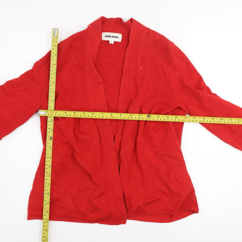 Gerard Women’s Red Knit Open Cardigan L Lightweight Viscose Blend