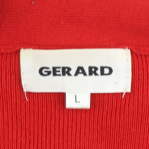Gerard Women’s Red Knit Open Cardigan L Lightweight Viscose Blend