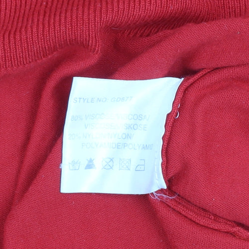 Gerard Women’s Red Knit Open Cardigan L Lightweight Viscose Blend