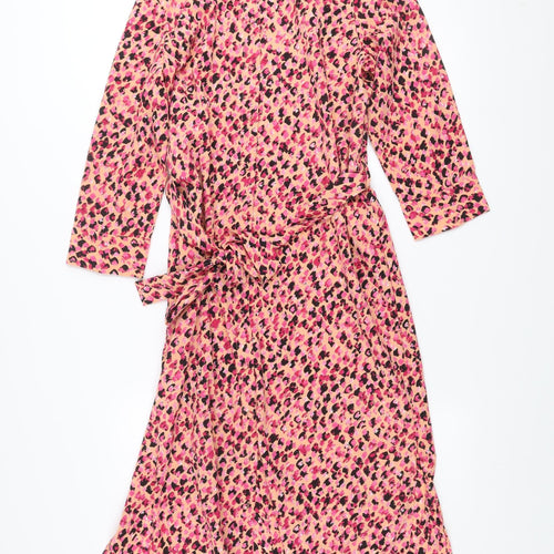 Vero Moda Women’s Multicoloured Leopard Print Midi Wrap Dress M