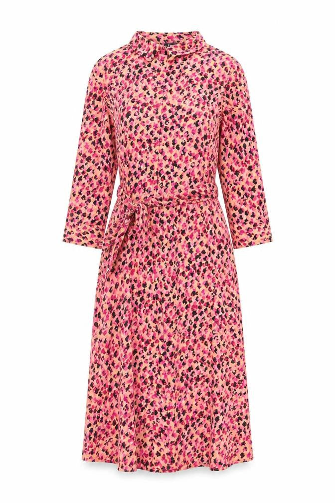 Front view of Vero Moda Women’s Multicoloured Leopard Print Midi Wrap Dress M