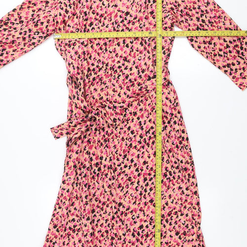 Vero Moda Women’s Multicoloured Leopard Print Midi Wrap Dress M