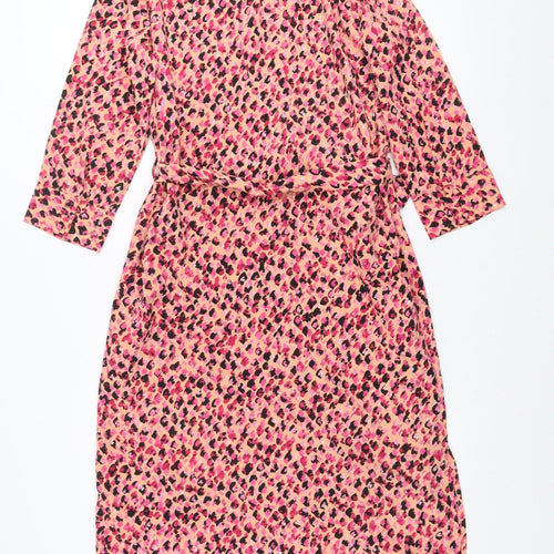 Vero Moda Women’s Multicoloured Leopard Print Midi Wrap Dress M
