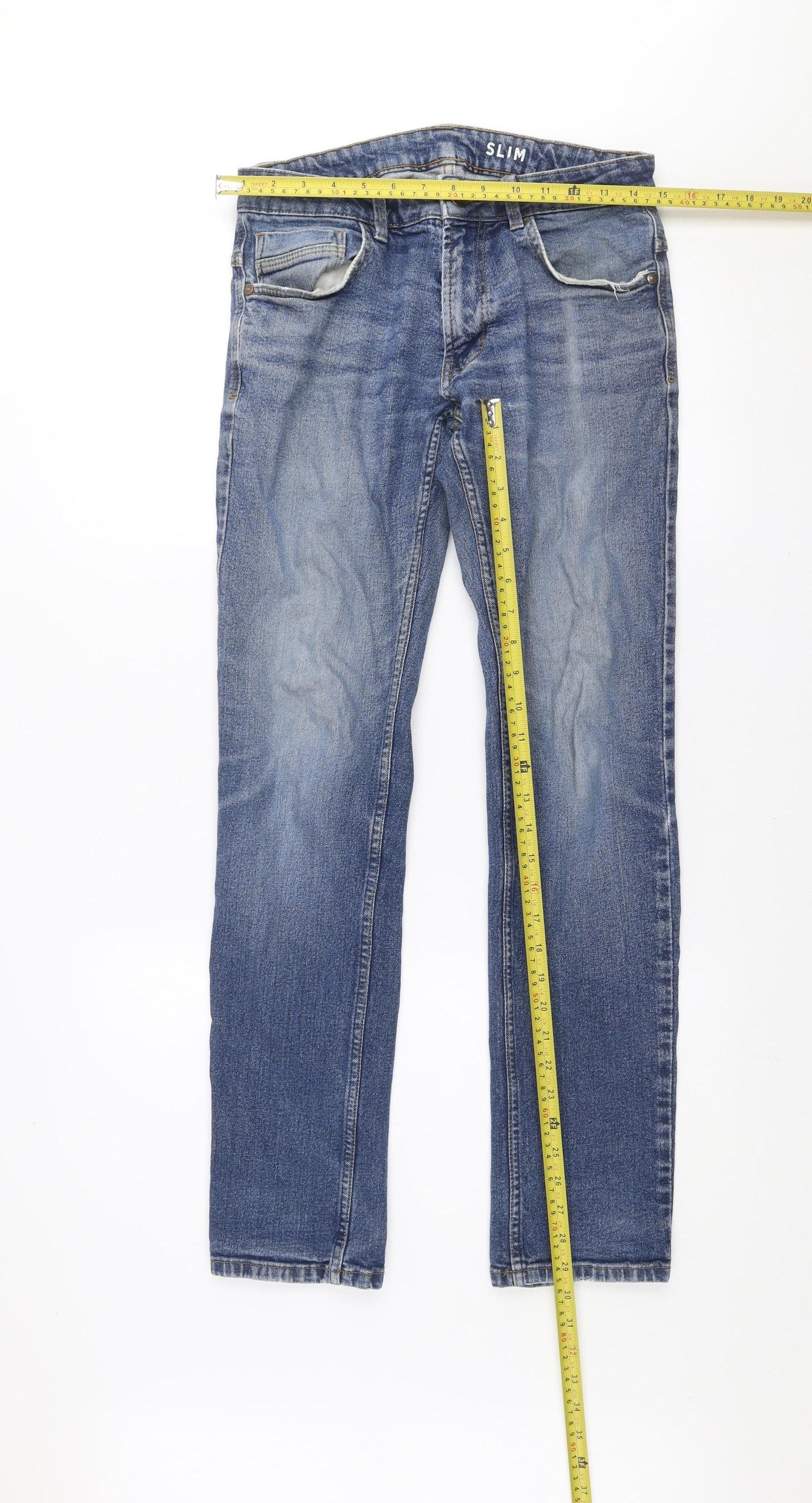 Dunnes Stores Men's Blue Slim Fit Straight Leg Denim Jeans 30W 32L