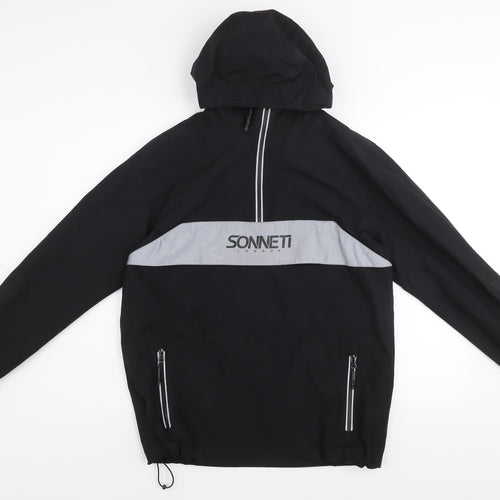 Sonneti Boys Black Hooded Windbreaker Jacket Age 13-14 Years