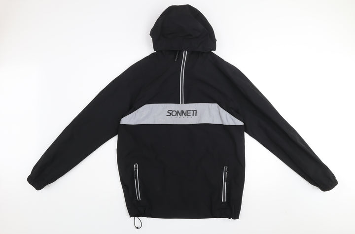 Sonneti Boys Black Hooded Windbreaker Jacket Age 13-14 Years
