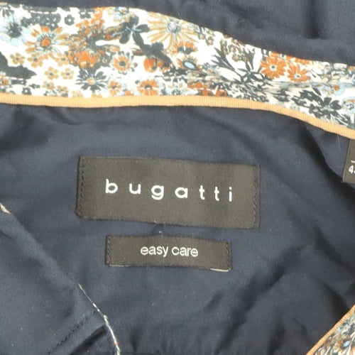 Bugatti Men's Blue Long Sleeve Easy Care Formal Dress Shirt XL 43/44